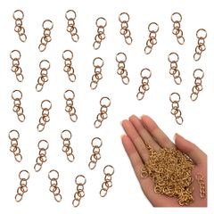 キーホルダー チェーン 金具 ゴールド KC金 26mm 100本 ナスカン 丸カン 基礎パーツ アクセサリー ハンドメイド 手芸 パーツ BD4186