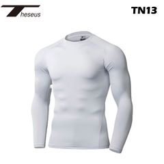 【 THESEUS 】 テセウス  TN13 ホワイト メンズ シャツ インナー 長袖 コンプレッションウェア スポーツ ジム ジョギング ランニング サッカー ウェア ゴルフ スーツ 下着 春 夏 秋 冬 クルーネック 丸首 冷感 速乾 軽量 伸縮性