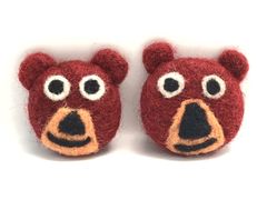 かわいいクマのフェルトブローチ ベア ブラウン 新品(SP057