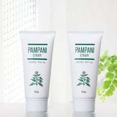 SALE【京都丸太町病院看護師ｸﾞﾙｰﾌﾟ考案】パンパニ クリーム 60g×2本セット    よもぎエキス配合  敏感肌 乾燥肌　保湿クリーム　ボディクリーム　よもぎのクリーム