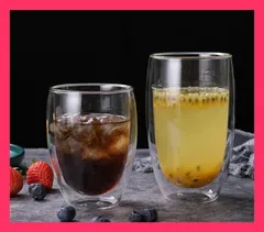 グラス 二重 耐熱グラス 冷たい飲み物カップ ドリンクカップ ミルクセーキカップ グラス 二重 耐熱グラス 冷たい飲み物カップ ドリンクカッ グラス 二重 耐熱グラス 冷たい飲み物 アンティーク おしゃれ　こだわり N2JY20230113