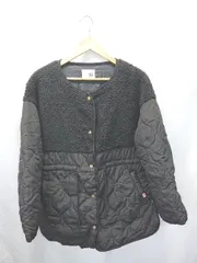 ◇ ⊇ classicalelf × JaVa ボア キルティング 切替 長袖 ジャケット コート サイズXL ブラック レディース E  【1410230021451】