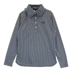 サイズ：M CALLAWAY キャロウェイ 2023年モデル 長袖ポロシャツ ストライプ柄 ブラック系 [240101423784] ゴルフウェア レディース ストスト