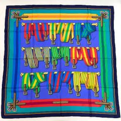 エルメス HERMES スカーフ カレ90 シルク Les Sangles ベルト J.METZ