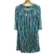 アイシービー ワンピース 長袖 ブランド トップス レディース Sサイズ グリーン×パープル iCB 【中古】