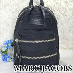【訳あり美品】MARC JACOBS マークジェイコブス M0008298 NEW BIKER MINI ニューバイカーミニ リュックサック バックパック マザーズバッグ 肩掛け 手提げ ナイロン レザー 本革 ロゴ 型押し ゴールド金具 ブラック 黒