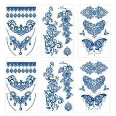 isla&bolso ジャグアタトゥー タトゥーシール リアル 長持ち 刺青 レディース 6枚セット (デザイン④) [デザイン④]