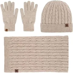 ニット帽 マフラー 手袋 3点セット アウトドア 防寒 ニット帽子 暖かい 帽子 スヌード グローブ キャンプ 登山