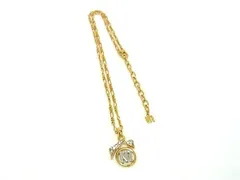 ■極美品■ NINA RICCI ニナリッチ ラインストーン ネックレス ペンダント アクセサリー レディース ゴールド系×シルバー系 DF9509