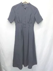 ◇ ⊂ NATURAL BEAUTY BASIC ナチュラルビューティーベーシック 半袖 膝下丈 ワンピース サイズS ネイビー系 レディース E  【1507230012982】