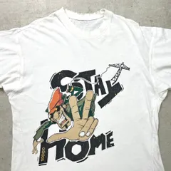 90年代 adidas アディダス STAY HOME キャラクタープリントTシャツ ボロ ダメージ メンズXL相当 