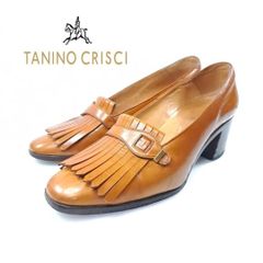 【入手困難品】タニノクリスチー TANINO CRISCI ローファー キルト 本革 タッセル EU36 1/2 イタリア製 キャメル ローヒール hws00955