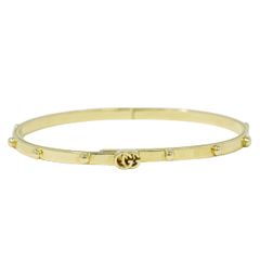 本物 グッチ GUCCI GGランニング Au750 YG ブレスレット バングル イエローゴールド GG Running アクセサリー ジュエリー 中古 【フォロー割】