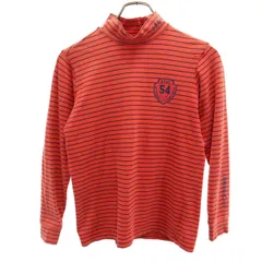 Jack Bunny!! ジャックバニー ボーダー柄 長袖 モックネック カットソー 150 朱色 キッズ 古着