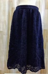 UNIQLO ユニクロ レーススカート L ネイビー 上品 大人可愛い♡