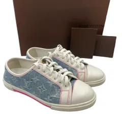 美品 LOUIS VUITTON ルイヴィトン スニーカー レディース デニム モノグラム ホワイト