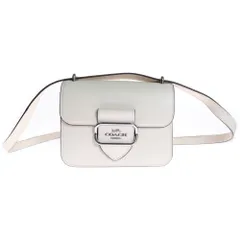 COACH (コーチ) モーガン ロゴプレート スクエア レザー クロスボディ ショルダーバッグ アイボリー レディース CL416