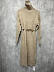 美品 MOUSSY マウジー タグ付 無地 ロング ニット ワンピース size1/ベージュ ◆■ レディース