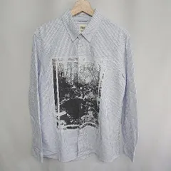 ◇ ZARA ザラ ストライプ 長袖 シャツ サイズUSA M ブルー系 メンズ E  【1408060065653】