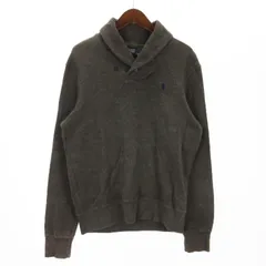 ポロ バイ ラルフローレン Polo by Ralph Lauren ニット セーター 長袖 ショールカラー ロゴ 刺繍 コットン グレー M