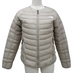 美品 THE NORTH FACE ノースフェイス サンダー ラウンドネック ライトダウンジャケット NYW82213 S ベージュ レディース 古着 中古 USED