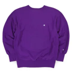チャンピオン Champion 90s 90年代 リバースウィーブ スウェット 目付き クルーネック MADE IN USA アメリカ製 刺繍タグ 無地 ヴィンテージ 古着 メンズ トレーナー パープル 紫 XL【中古】