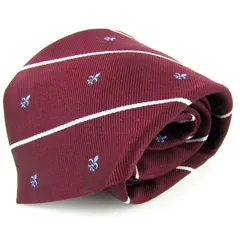 アレキサンダージュリアン ネクタイ ブランド ロイヤルクレスト柄 シルク 日本製 メンズ ワインレッド ALEXANDER JULIAN 【中古】