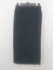 ◇ UNITED ARROWS ウエストゴム バックスリット ロング タイト スカート サイズ36 ブラック レディース P  【1301310000971】
