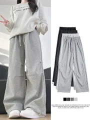 ワイドパンツ レディース パンツ スウェットパンツ 春秋 スポーツウェア ウエストゴム ロングパンツ ゆったり 大きいサイズ ボトムス スウェット 着痩せ 部屋着 運動着 楽ちん スポーツ ズボン おしゃれ キレイめ yyr62