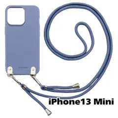 【新品未使用】iPhone13 Mini アイフォン13ミニ ケース(くすみブルー/ブルーグレー)ひも TPU カバー ストラップ myones 斜め掛け zmyones002-ps1-st25-iphone13min-bl-blgy