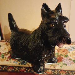 幻の光和陶器1960年代生きているように美しい瞳で凛と佇む犬スコティッシュテリア 幻の光和陶器1960年代生きているように美しい瞳で凛と佇む犬