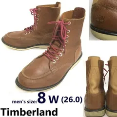 Timberland/ティンバーランド★本革/9ホール/レースアップワークブーツ【8/26.0/メンズ/brown/茶】モカシン/Leather/Boots/shoes◆bWB108-5<sale>