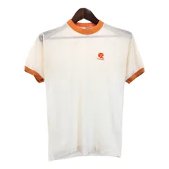 80年代 USA製 Champion チャンピオン メッシュ リンガー 半袖Ｔシャツ ホワイト(メンズ SMALL)中古 古着 T8437