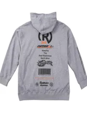 スウェットパーカー RealBvoice 大きいサイズ メンズ リアルビーボイス プリントパーカ グレー