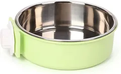 RYOHIN Lab. 良品ラボ ペットボウル ハンガー ケージ用 犬猫用 ペット食器 餌入れ フード ウォーターボウル 小動物 ステンレス製 1個(グリーン,  Lサイズ)