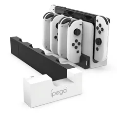 新品 【ipega公式（有機ELモデル）限定タイプ】ipega PG-9186 Joy-Conハンドル 充電 ホルダー 4台同時充電 Joy-Con 充電器 収納 一体型 急速充電 充電状態を示す指示ランプ搭載 Switch OLED用/Switch（有機EL