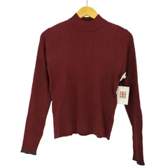 モーメント moment ボトルネック配色ラインワイドリブニットプルオーバー12G レディース import：L 