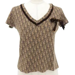 Dior ディオール VネックTシャツ 花 トロッター総柄　サイズ36 半袖 Dior ディオール VネックTシャツ 花 トロッター総柄 サイズ36 半袖