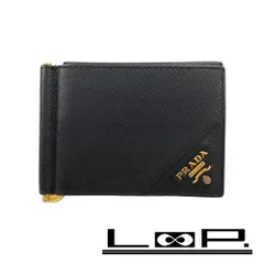 ■中古■　プラダ 2つ折り マネークリップ 財布 メンズ サフィアーノ ブラック NERO GP 2MN001 【205323】★のサムネイル
