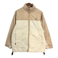 90年代 NIKE ナイキ 中綿 ナイロンジャケット スポーツ ベージュ (メンズ M) 中古 古着 T1732