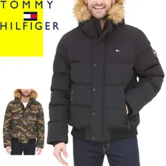 トミーヒルフィガー TOMMY HILFIGER ダウンジャケット メンズ 中綿 ブルゾン アウター ファー フード ブランド 大きいサイズ 軽い 暖かい 防寒 迷彩 カモフラ ESSENTIALS HOODED BOMBER JACKET