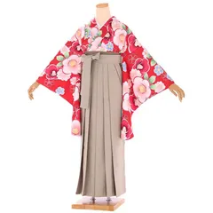 袴セット 大学卒業式 大学生 専門 卒業式 袴 女子 3点セット 未使用 美品 レッド系 グレイ系 Z052
