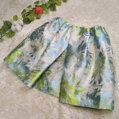 Chestay　チェスティ　花柄　フレアミニスカート　Aライン　シルバー　ブルー Mサイズ相当