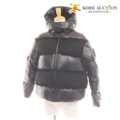 ■ モンクレール ダウンジャケット ELBE アウター 取り外し可能 フード付き 切り替え ナイロン キッズ レディース 12anni 152cm ブラック