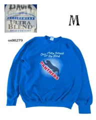 00sGILDANオールドギルダン　古着プリントスウェットトレーナー　ブルー　M  os00279