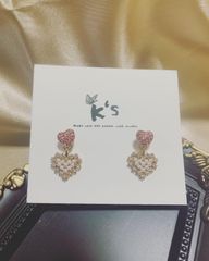 【K‘s store 2021】ピアス　925 ハート　ピンク　No.073