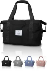 hichago ボストンバッグ 旅行バッグ 3WAY ２段拡張 撥水 大容量 軽量 キャリーオンバッグ メンズ レディース 修学旅行 アウトドア 機内持ち込み １泊 ２泊 (ブラック 2段階拡張)