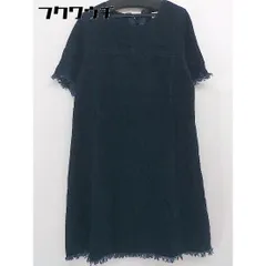 ◇ B:MING LIFE STORE by BEAMS レースアップ　カットオフ 五分袖 膝丈 ワンピース サイズM ネイビー　 レディース  【中古】 【1107060023679】
