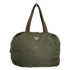 PRADA(プラダ) ハンドバッグ - カーキ×ダークブラウン