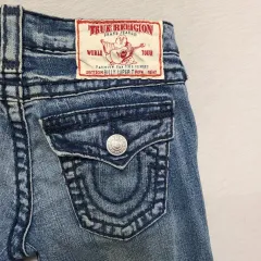 TRUE RELIGION トゥルーレリジョン　y2K 白ステッチ29/33 TRUE RELIGION トゥルーレリジョン メンズ SKINNY FLAP BIG T EMRL